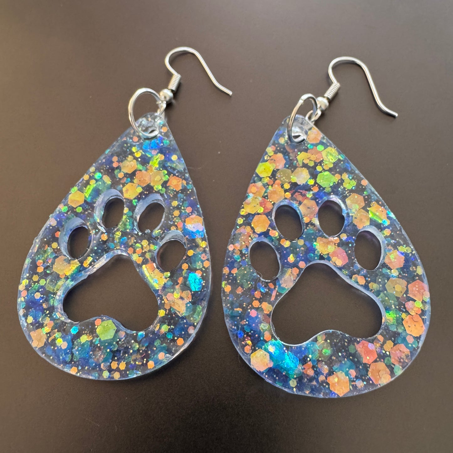 Mermaid Sparkles Pawprint Earrings