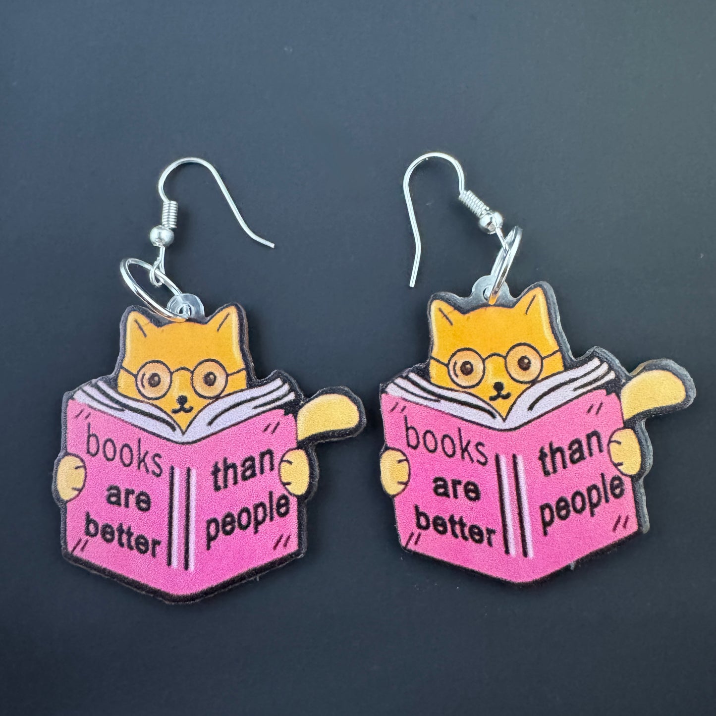 Books are Better than People Earrings