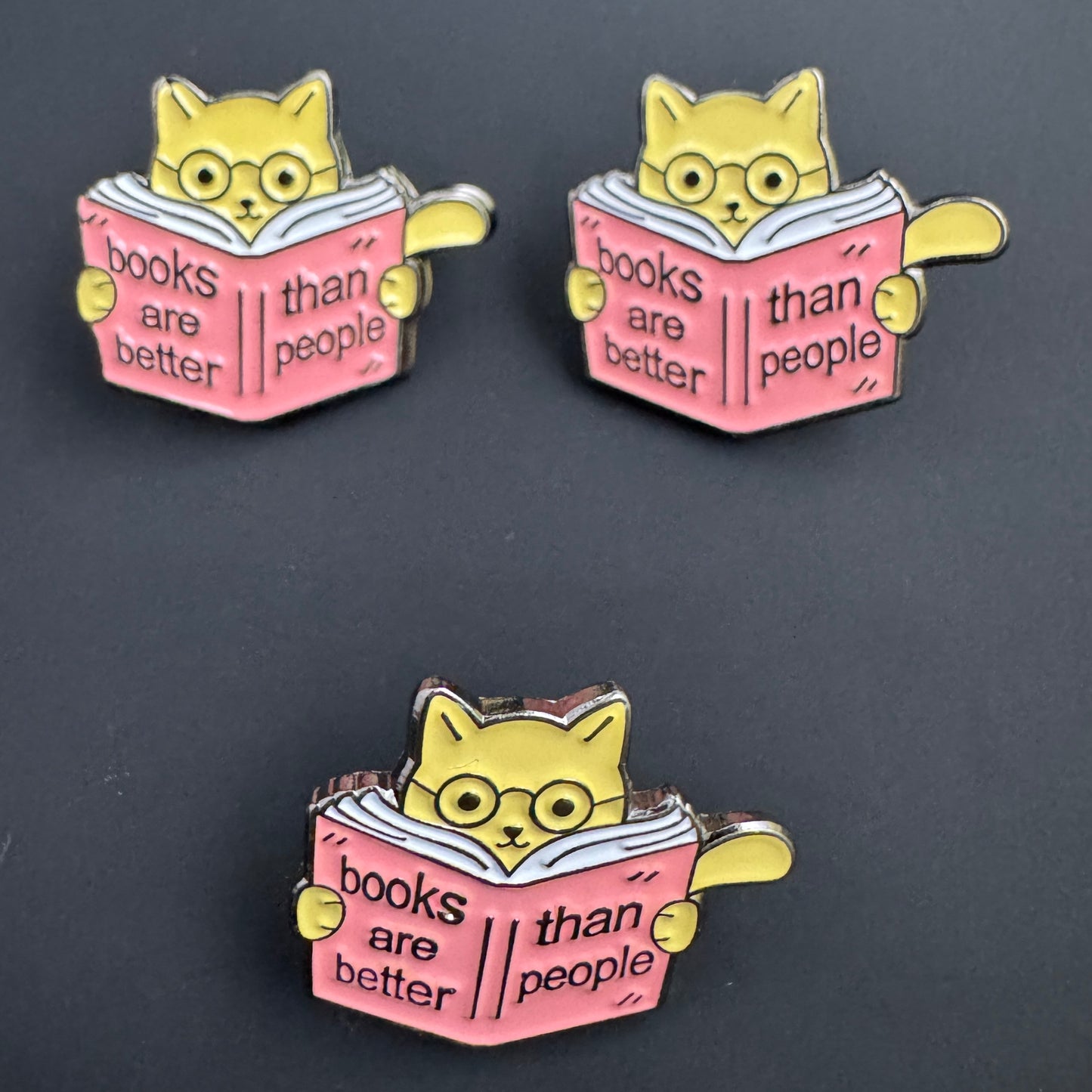 Books are Better than People enamel pins