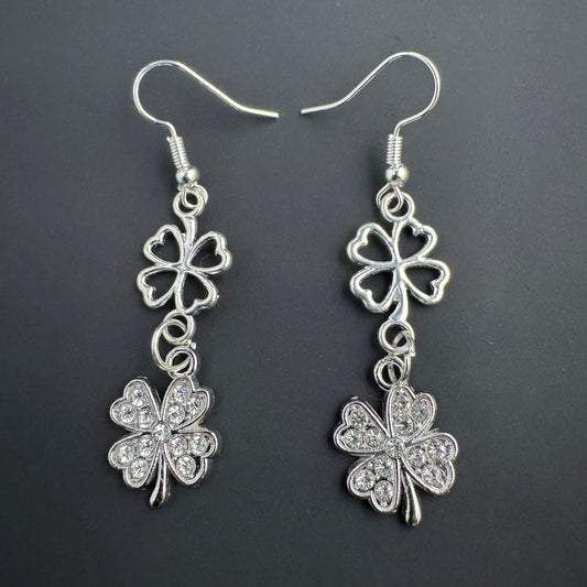 Double Four Leaf Clover Earrings