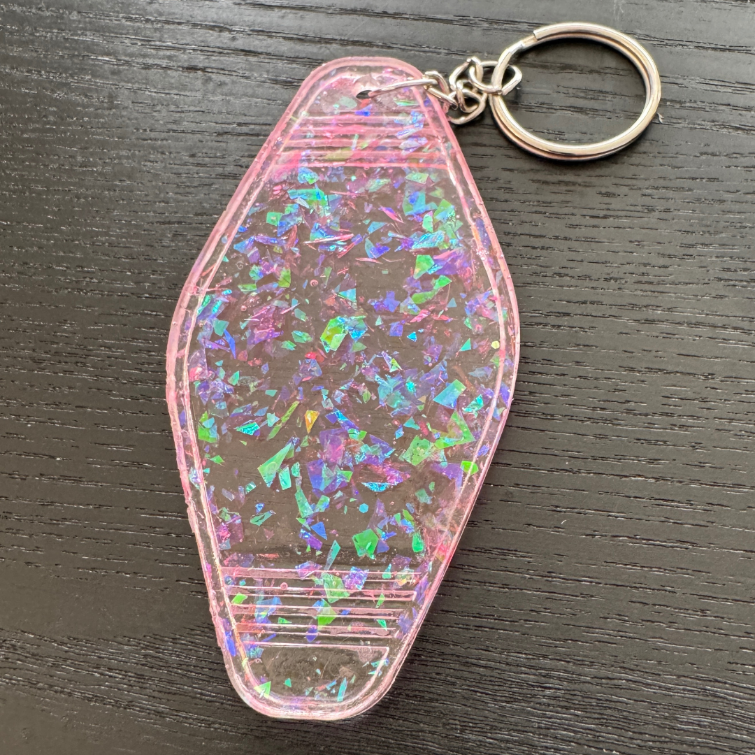 Pink Resin Keychain